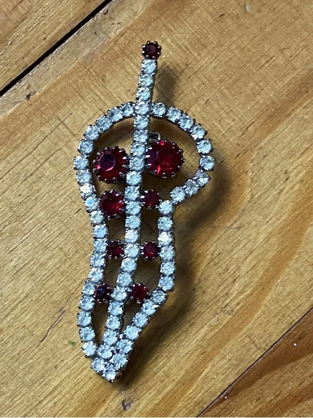 Vintage Delizza & Elster 60s Red Rhinestone Chili Pepper Juliana Brooch Pin